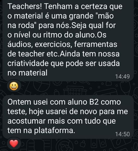 Feedback de Teachers — uso em sala sobre o Listen Up!