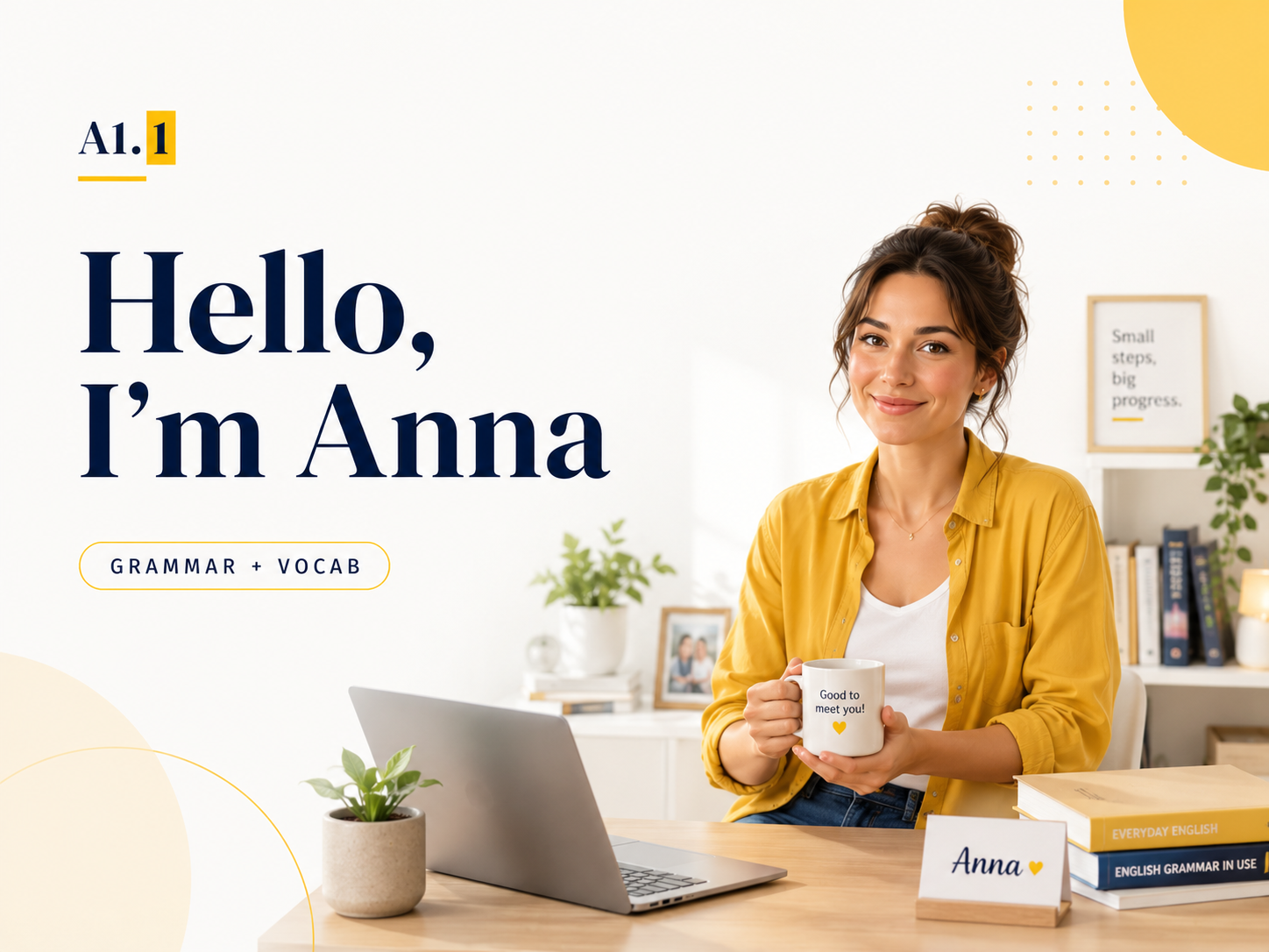 Capa da Unit A1.1 — Hello, I'm Anna