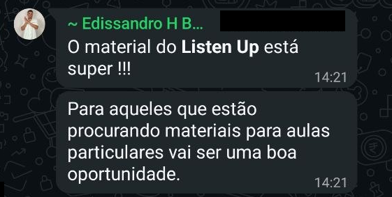 Feedback de Edissandro H B sobre o Listen Up!